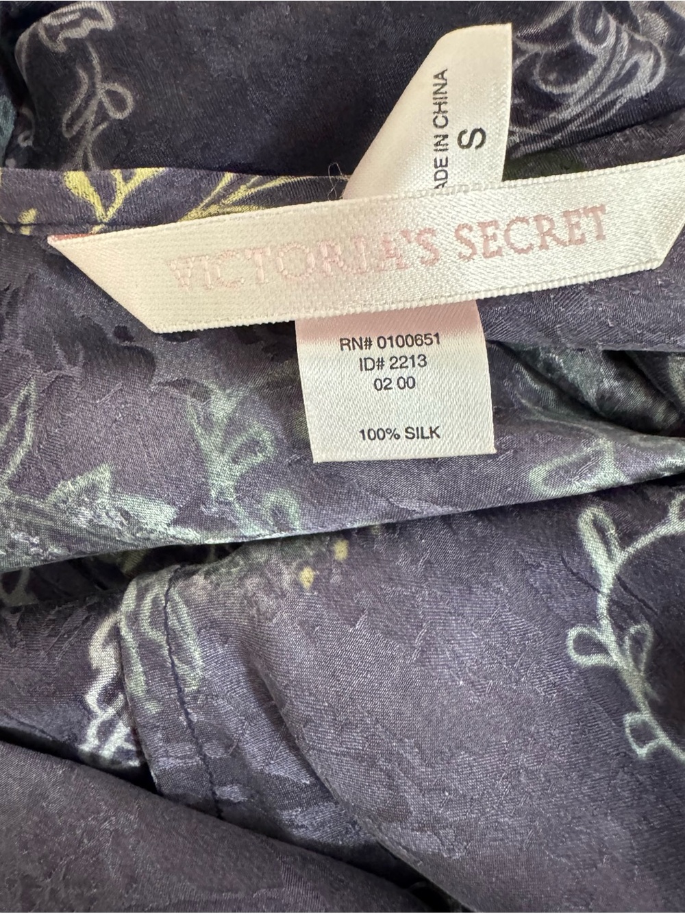 Victoria’s Secret vintage 100% silk mini slip dress sizeXS purple paisley y2k - Picture 4 of 5